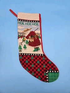 Mary Engelbreit Needlepoint Christmas Stocking Gardening Hoe Hoe Hoe - Picture 1 of 4