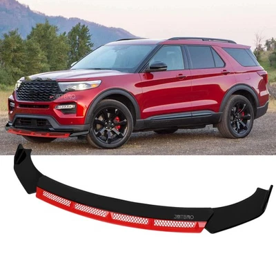 Kit de carrocería divisor alerón labio barbilla parachoques delantero negro rojo para Ford Explorer ST  Foto 1 de 4
