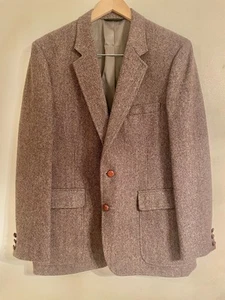 Giacca tuta blazer vintage Jordache due bottoni marrone tweed uomo taglia 44R lana - Foto 1 di 14