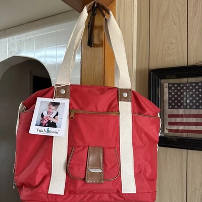 NWT Vilah Bloom Harbor Side Tote Diaper Bag, Vineyard Red One Size Lots Of Space - Image 1 of 4