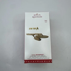 Hallmark Keepsake Star Trek USS Enterprise Pilot Version 50th Anniversary Gold - Picture 1 of 6