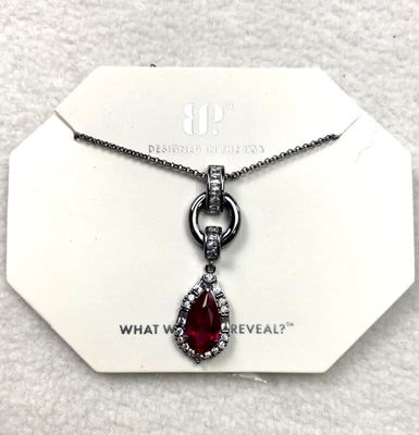 "Collar BP Bomb fiesta laboratorio rubí hematita chapado NK91451 18"" NUEVO CON ETIQUETAS $144" Foto 1 de 4