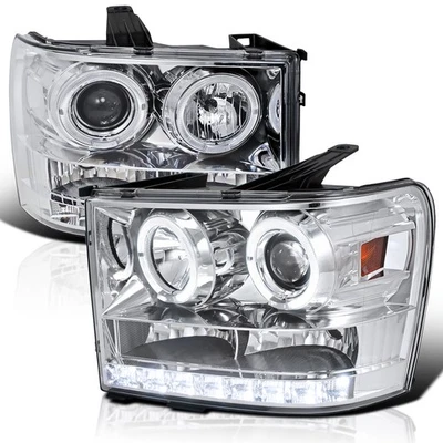 Fits 2007-2013 Gmc Sierra 1500 2500Hd 3500Hd Led Halo Projector Headlights L+R Foto 1 de 4