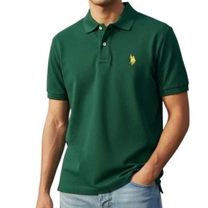 U.S. Polo Assn. Performance Pique Poloshirt Herren Größe M Kingston Green - Bild 1 von 12