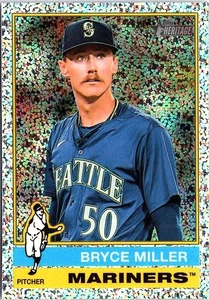 2025 Topps Heritage #107 Bryce Miller Chrome Silver Sparkle Refractor - Bild 1 von 2