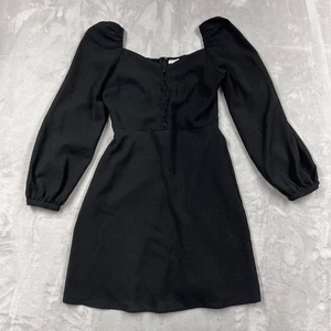 En Crème Minikleid schwarz Puffärmel Größe S Langarm eckiger Ausschnitt - Bild 1 von 8