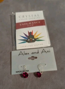 Alex & Ani Red Sterling Silver Earrings 48.00 - Picture 1 of 2