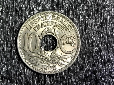 1918 França 10 centavos moeda estrangeira, mundial KM#866a (z767) - Imagem 1 de 2