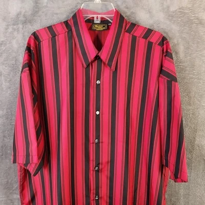 Vintage Monzini Collection Shirt Men's 2XL Stripe Print Button Up USA 70s Disco - Image 1 of 4