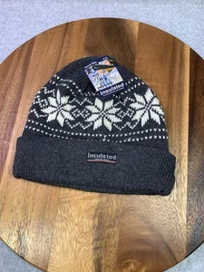 Sombrero tejido de invierno aislado térmico de lana forrado de lana para exteriores talla única gris - Imagen 1 de 8