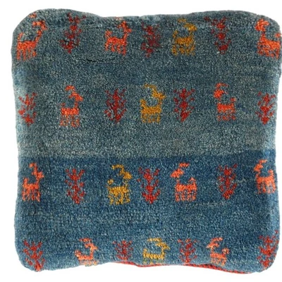 Fine Hand knotted Gabbeh pillow 16"X 16" - Image 1 of 2