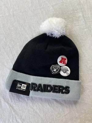 Gorro Las Vegas Raiders para Hombres TALLA ÚNICA PARA LA MAYORÍA Negro New Era Pom Pom Nuevo con Etiquetas Foto 1 de 3