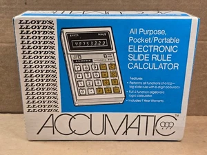 NEU Lloyd's Accumatic 999 Vintage Rechenschieber Taschenrechner NEU IM KARTON - Bild 1 von 8