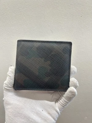 Burberry Bifold Wallet black camouflage Nova Check Print Canvas Leather Card - Image 1 of 4