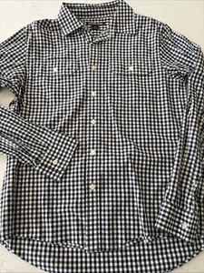 Michael Kors Camicia Bottone-Fronte Media Nera Bianca Gingham Plaid Uomo MK Preppy - Foto 1 di 5