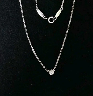 Tiffany & Co Diamonds By The Yard Platinum Diamond  Necklace 0.14ct Pt950 16” - Image 1 of 4