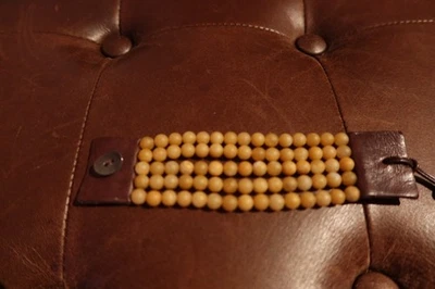 $195 Chan Luu 5 Filas Amarillo Jade Pulsera Cuero Marrón Foto 1 de 4