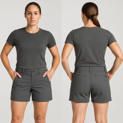 Shorts utilitário feminino cinza tático 5.11 12 elástico cintura média casual ao ar livre - Imagem 1 de 4