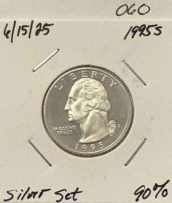 1995 S Proof AG 90% Washington Quarter -060 - Image 1 of 2