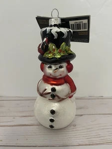 NUEVO CON ETIQUETAS Robert Stanley Muñeco de Nieve de Vidrio Soplado Árbol de Navidad Adorno 2024 - Imagen 1 de 16