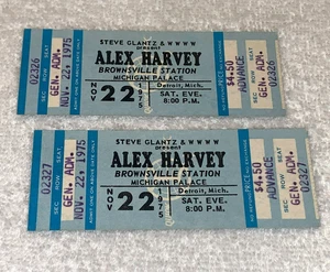 BROWNSVILLE STATION THE SENSATIONAL ALEX HARVEY BAND 2 UNUSED 1975 TICKETS ROCK - Picture 1 of 4