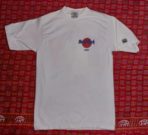 Camiseta Vintage Hard Rock Cafe Paris Blanca Pesada Mediana Rock De Triomphe - Imagen 1 de 8