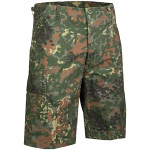 GERMAN FLECKTARN CAMOUFLAGE BDU CARGO SHORTS MILITARY STYLE 6 POCKET BUTTON FLY - Picture 1 of 10
