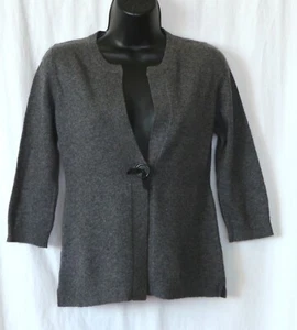 BCBG MAXAZRIA Grey Cashmere V-Neck Cardigan Chest 34 Inches 22 In Long Sz XS EXC - Picture 1 of 4