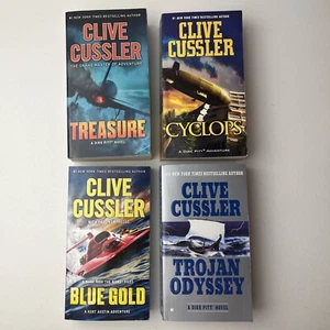 Lot of 4 Clive Cussler Adventure Book Series Adult Thriller Novel Paperback - Picture 1 of 6