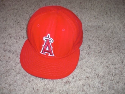 LOS ANGELES ANGELS red New Era authentic Ballcap Hat fitted 7 5/8 - Image 1 of 4