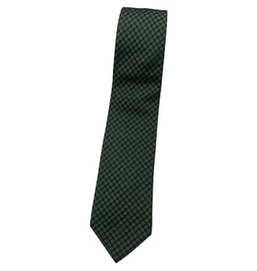 VALENTINO Men's 100% Silk Necktie LUXURY Green Geometric W:3.4" EUC - Picture 1 of 4