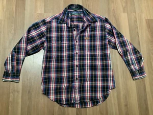 Polo Ralph Lauren Boys Flannel size M shirt  Blue Red Black  Plaid  Western - Picture 1 of 6