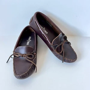 MINNETONKA Leather Tie Moccasin Boat Driving Shoes—SZ. 8 - Picture 1 of 16