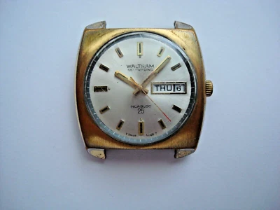 Waltham 908 Mens Automatic Watch 25j. Day Date Quick Set circa 1970's Swiss Runs - Image 1 of 4