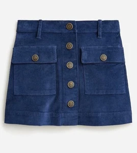 Crewcuts Girls Corduroy Button Front Skirt, 5, Blue - Picture 1 of 7