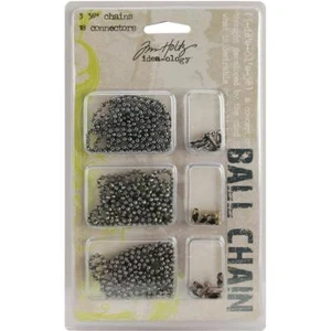 Cadenas de bolas de metal con conectores de Tim Holtz Idea-ology, 3 cadenas de 36 pulgadas y - Imagen 1 de 1