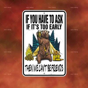 Can't Be Friends Beer Bear Metal Sign Home room wall art gift decor funny A3410 - Picture 1 of 1