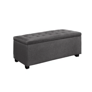 Artiss Blanket Box Storage Ottoman Linen Fabric Foot Stool Chest Bed Grey NEW - Picture 1 of 9