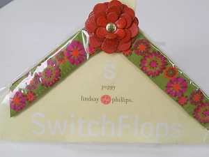 LINDSAY PHILLIPS INTERCHANGEABLE STRAPS SWITCHFLOPS Small 5/6 Poppy - Picture 1 of 2