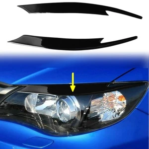 2x Piano Black Car Headlight Eyebrow Molding Trim For Impreza WRX 10th 2008-2011 - Picture 1 of 8