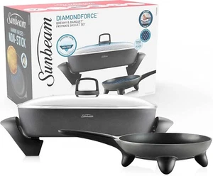 Sunbeam Banquet Electric Frying Pan and Skillet Set, DiamondForce Non-Stick Pan - Picture 1 of 6