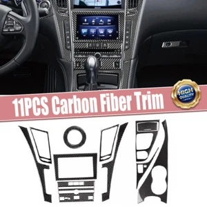For Infiniti Q50 2014-2019 Real Carbon Fiber Interior Decoration Stickers Trims - Picture 1 of 11