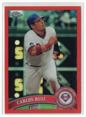 2011 Topps Chrome ORANGE Refractor Carlos Ruiz Philadelphia Phillies #21 - Image 1 of 2