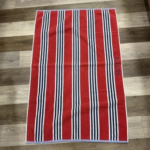 Pottery Barn Kids Towel Striped Red White Blue Embroidered “Mitch” in VGC - Picture 1 of 8