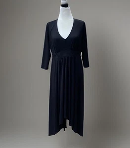 Torrid wadenlanges Studio Strick tief V Bodycon Kleid in tiefem Schwarz Größe 0 Large - Bild 1 von 7