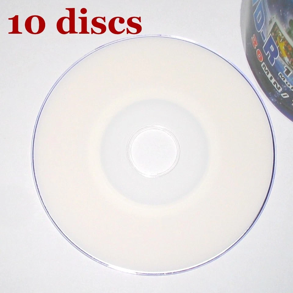 Mini DVD-R 4x 8cm Mini Discs 1.4 GB Blank DVD Recordable Printable - 10 Pieces - Image 1 of 1