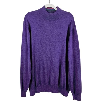 Paul Fredrick Mens Plus Size Dark Purple Crewneck Supima Cotton Sweater - Image 1 of 4