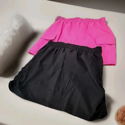 One Step Up Skort Lot of 2 Pink Cargo & Black Runched -Stretchy Girl's Sz 10-12 - Image 1 of 4
