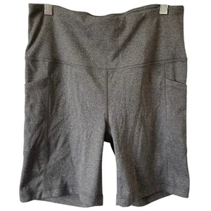 MEMBER'S MARK Damen Everyday High Rise Bike Shorts meliert grau große Taschen - Bild 1 von 3