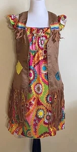 2pc Floral Hippie Dress With Vest - Picture 1 of 8